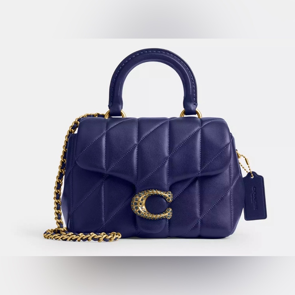 Coach Tabby Top Handle Bag With Quilting - Blue CRYSTAL UU